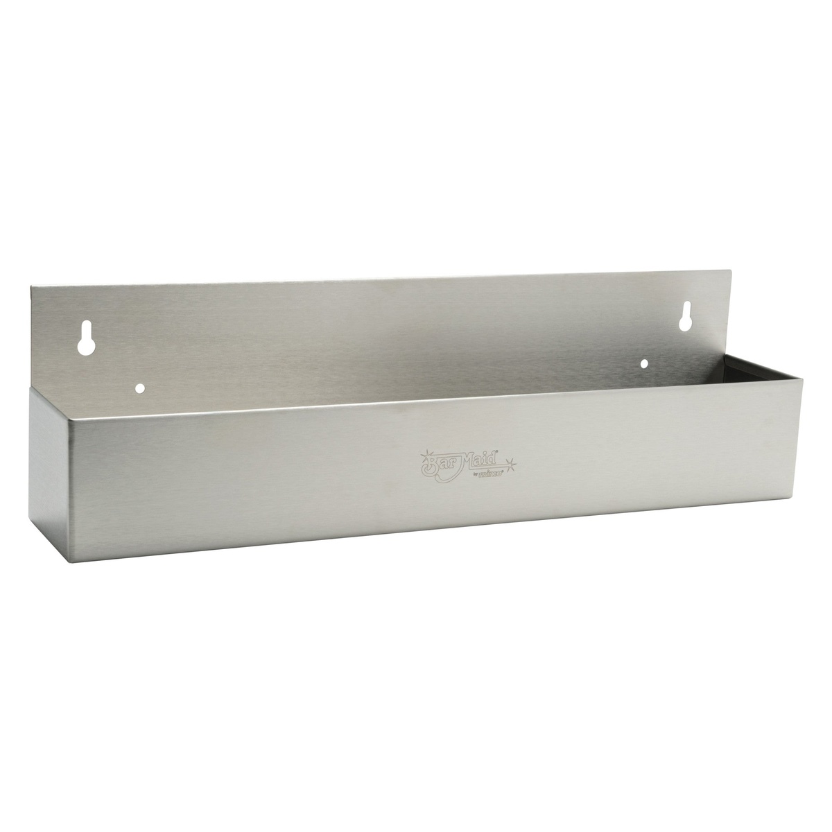 Winco SPR-22S 22-inch single bar speed rail in brushed stainless steel with keyhole mounting slots