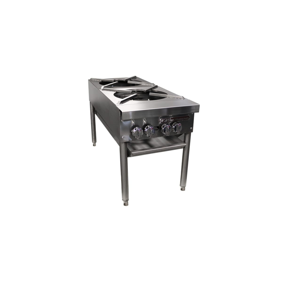 Southbend SPR-2J-FB double stock pot range with two burners and stainless exterior
