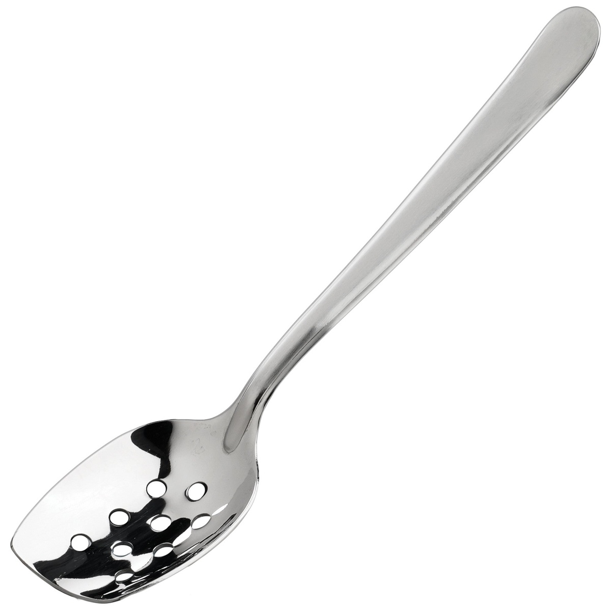 Winco SPS-P8 8-inch slanted perforated plating spoon in 18/8 stainless steel with satin finish
