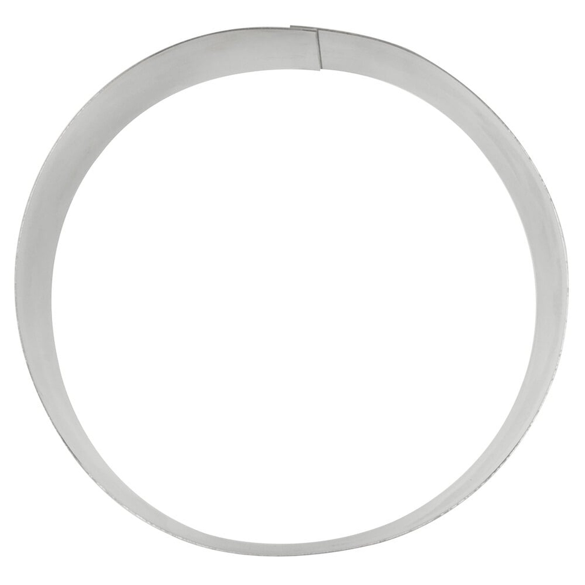 Top-down view of the American Metalcraft SR6073 round stainless steel cake ring showing the open circular form