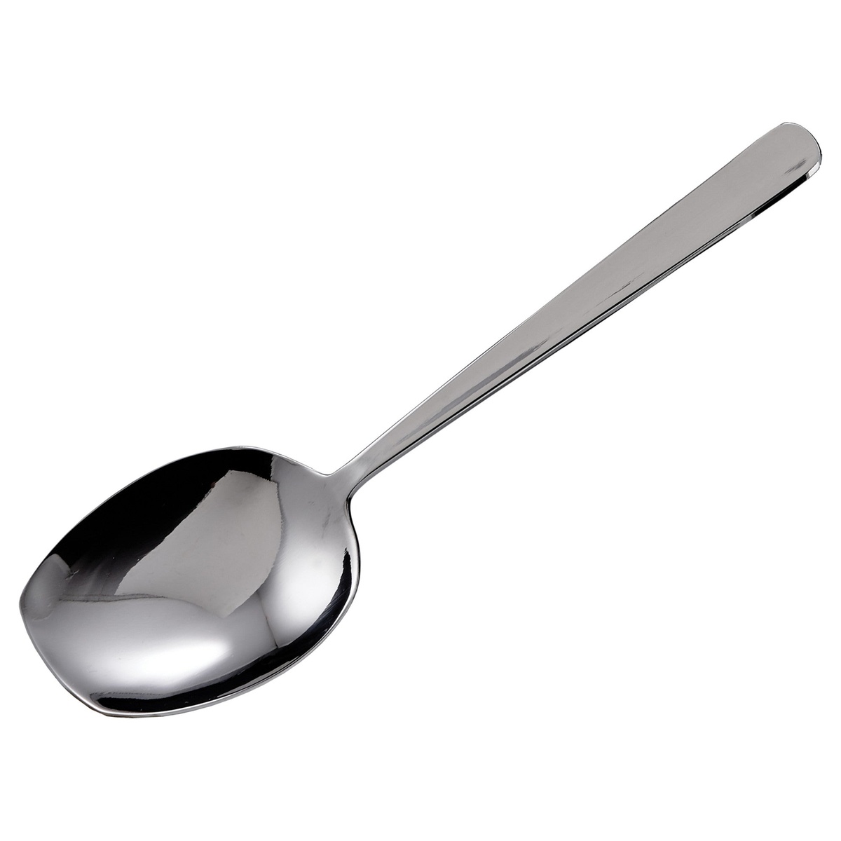 Winco SRS-8 stainless steel solid flat-edge serving spoon, 8.25 inches