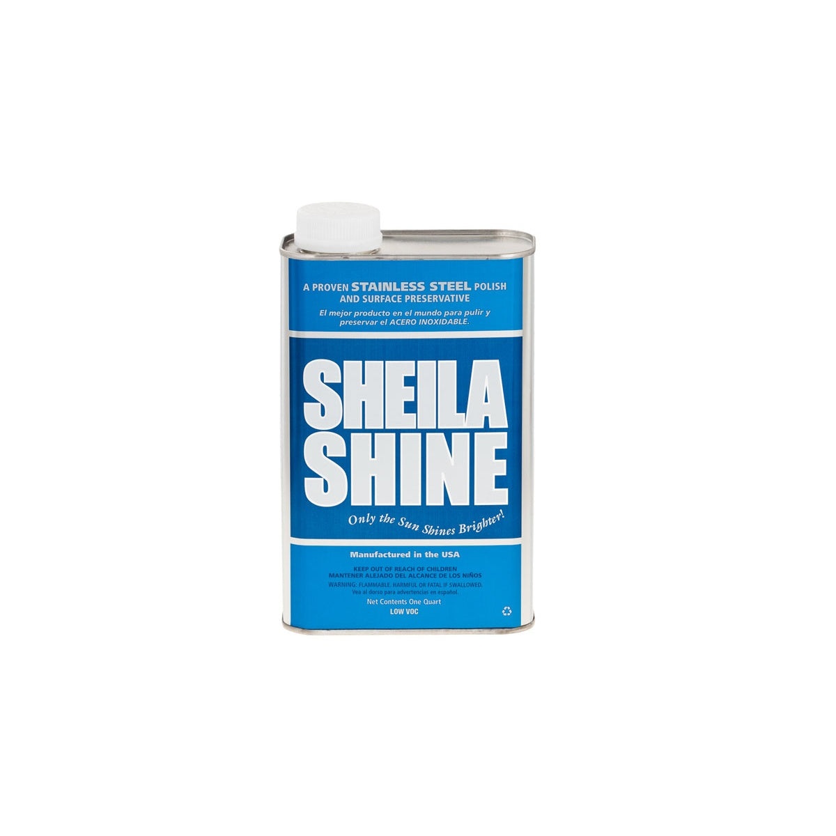 Sheila Shine SS32 32 oz quart can of Low VOC stainless steel cleaner and polish