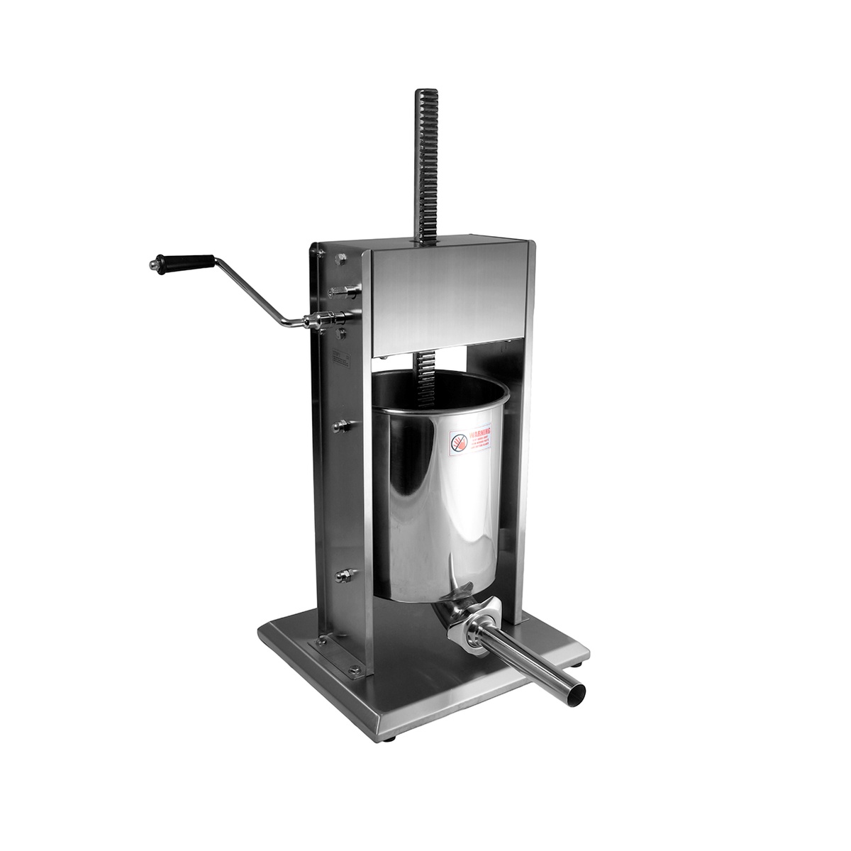 Alfa International SS5V stainless vertical manual sausage stuffer with hand crank