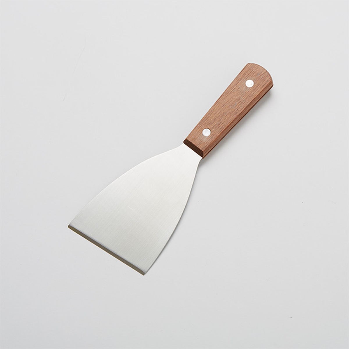 American Metalcraft SSC17 stainless steel grill scraper with slant edge blade and wood handle