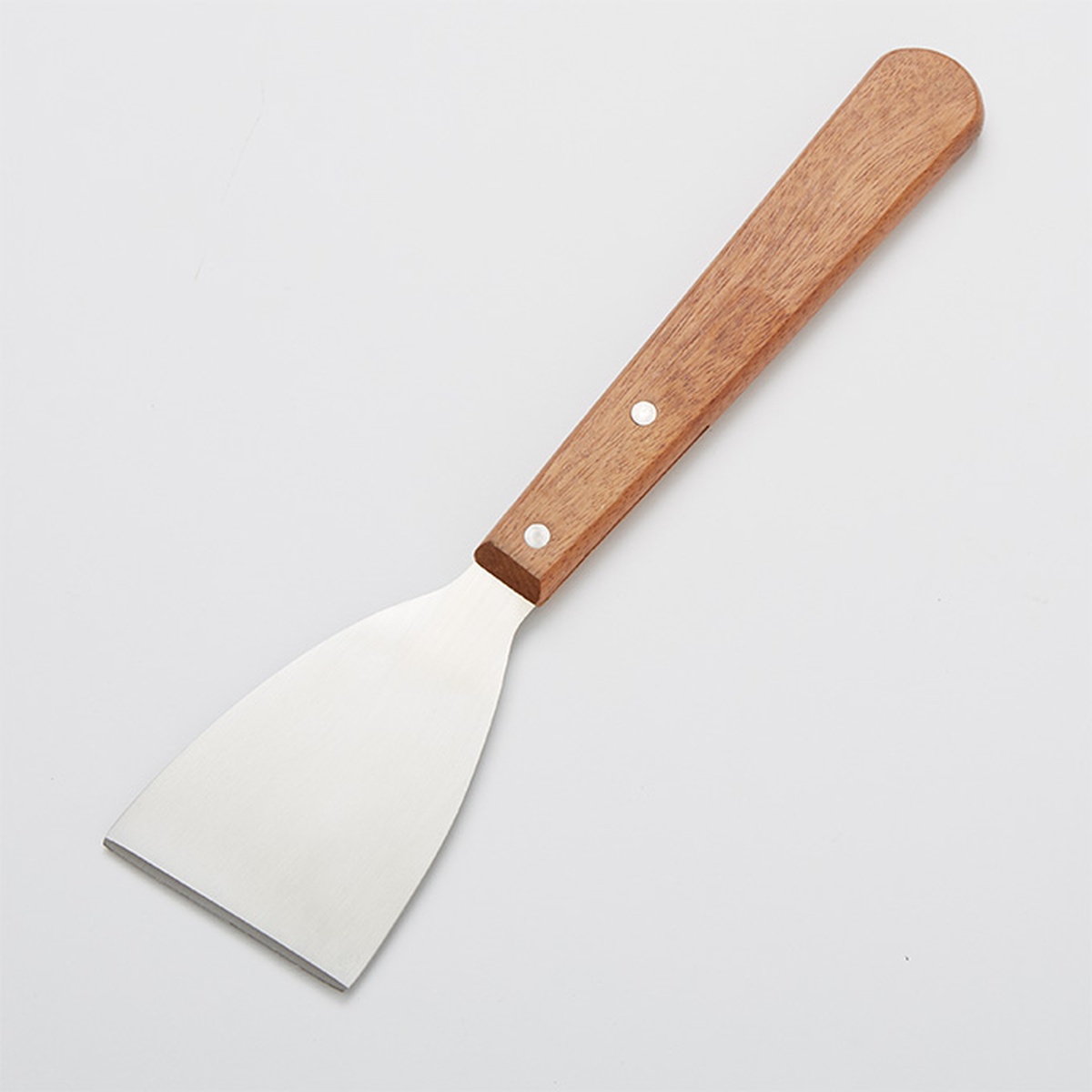 American Metalcraft SSC18 stainless steel slanted edge grill scraper with wooden handle