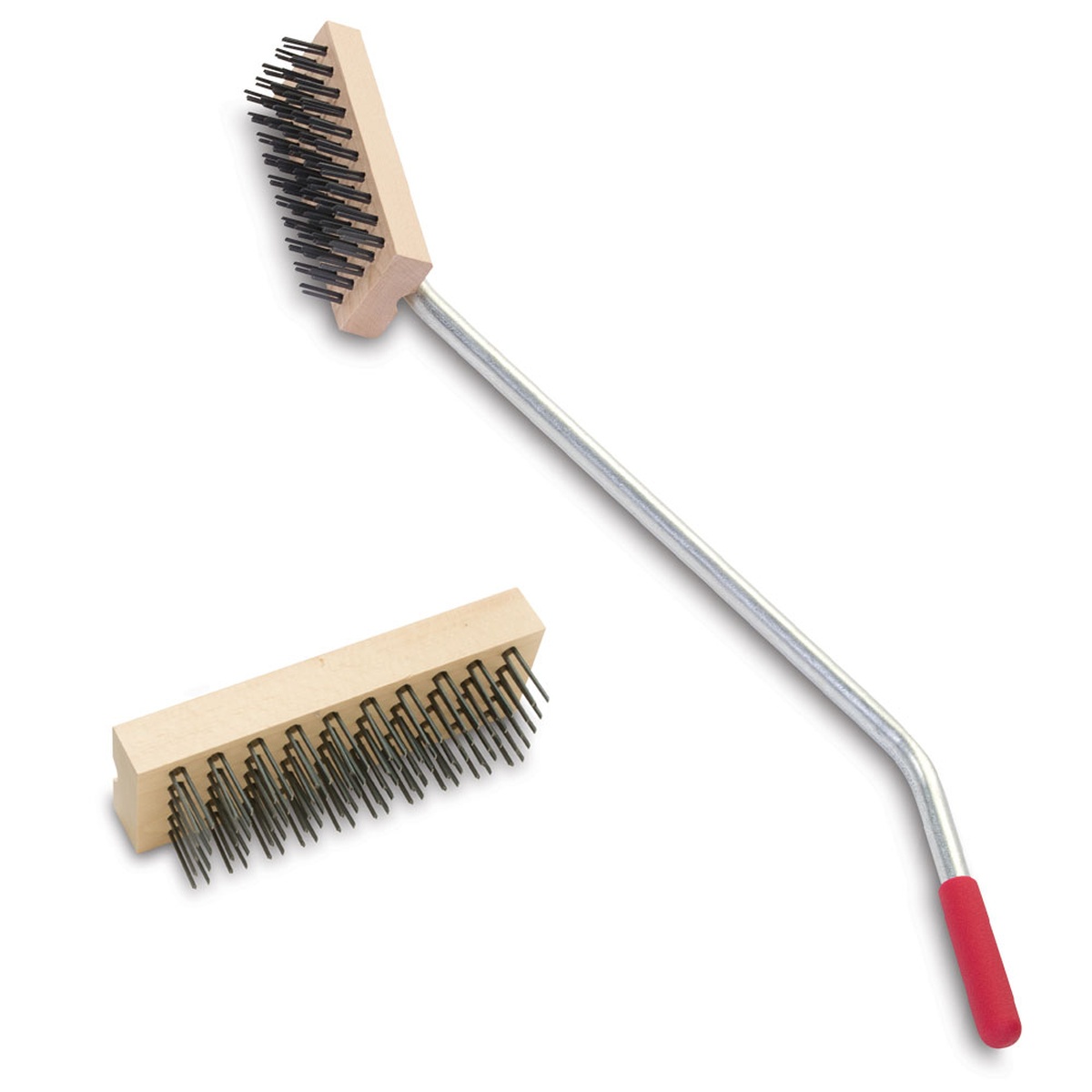 Malish Super Saver flat wire grill brush assembly with replacement brush block shown separately