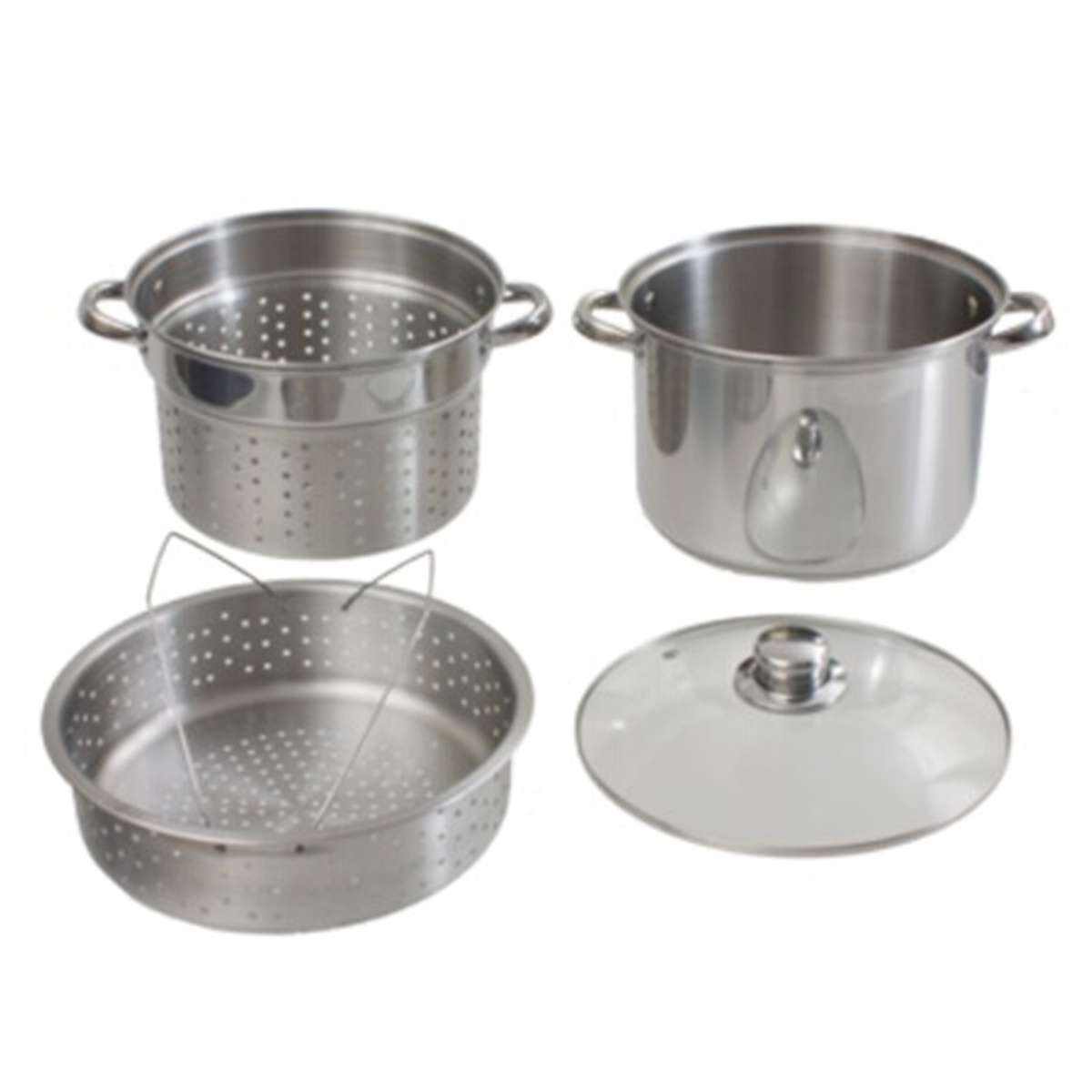 Crestware 8 Quart Stainless Steel Pasta and Steamer Pot Set with Insert and Lid