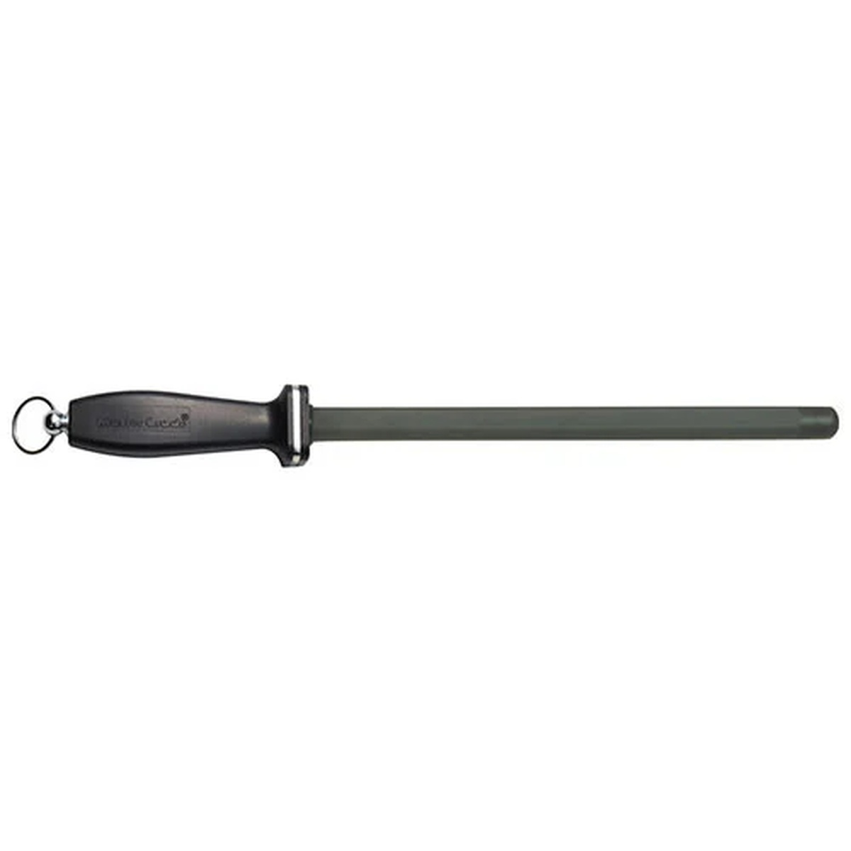 Master Grade ST-2800 11-inch black ceramic honing rod with black plastic handle and hanging loop