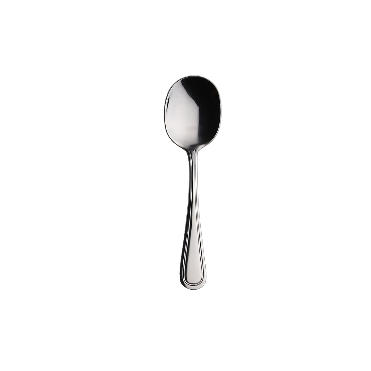 Libertyware Stansbury Bouillon Spoon, mirror polished stainless steel, single piece view