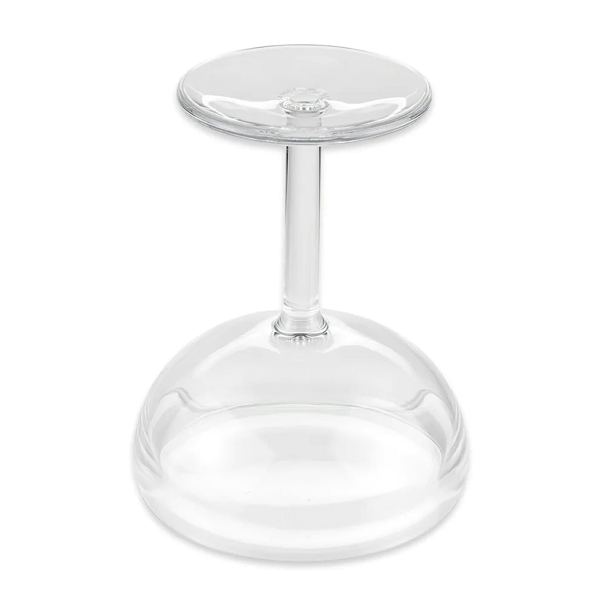 GET Enterprises SW-1405-1-SAN-CL margarita glass shown upside down, highlighting the thick sturdy base construction