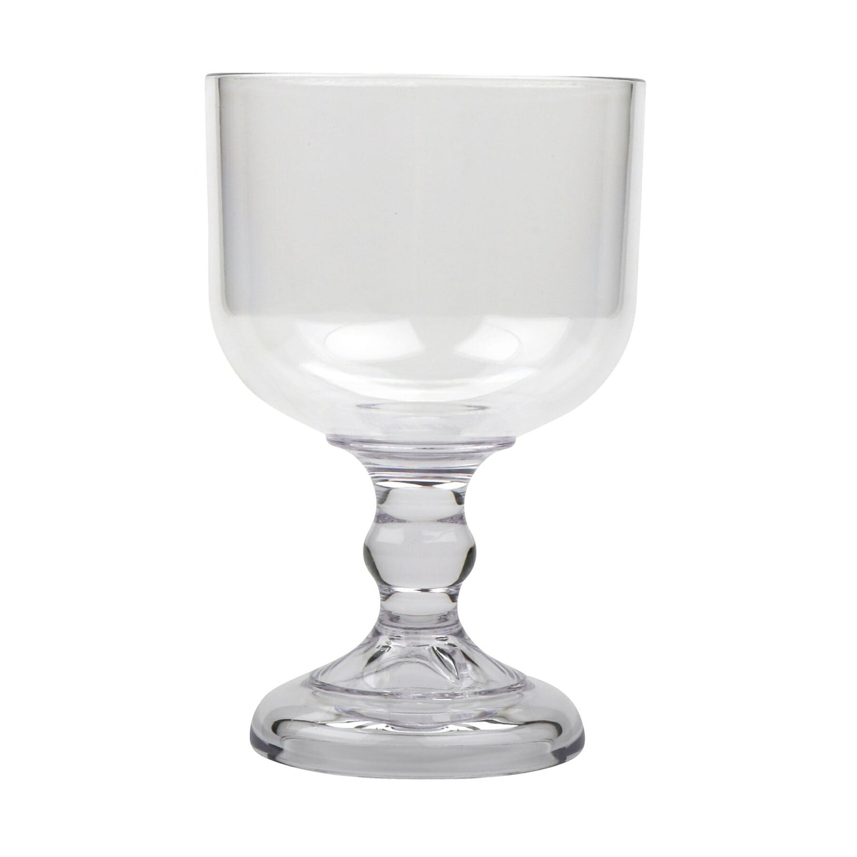G.E.T. Enterprises SW-1428-1-SAN-CL 36 oz. clear SAN plastic schooner goblet with wide bowl and sturdy stemmed base