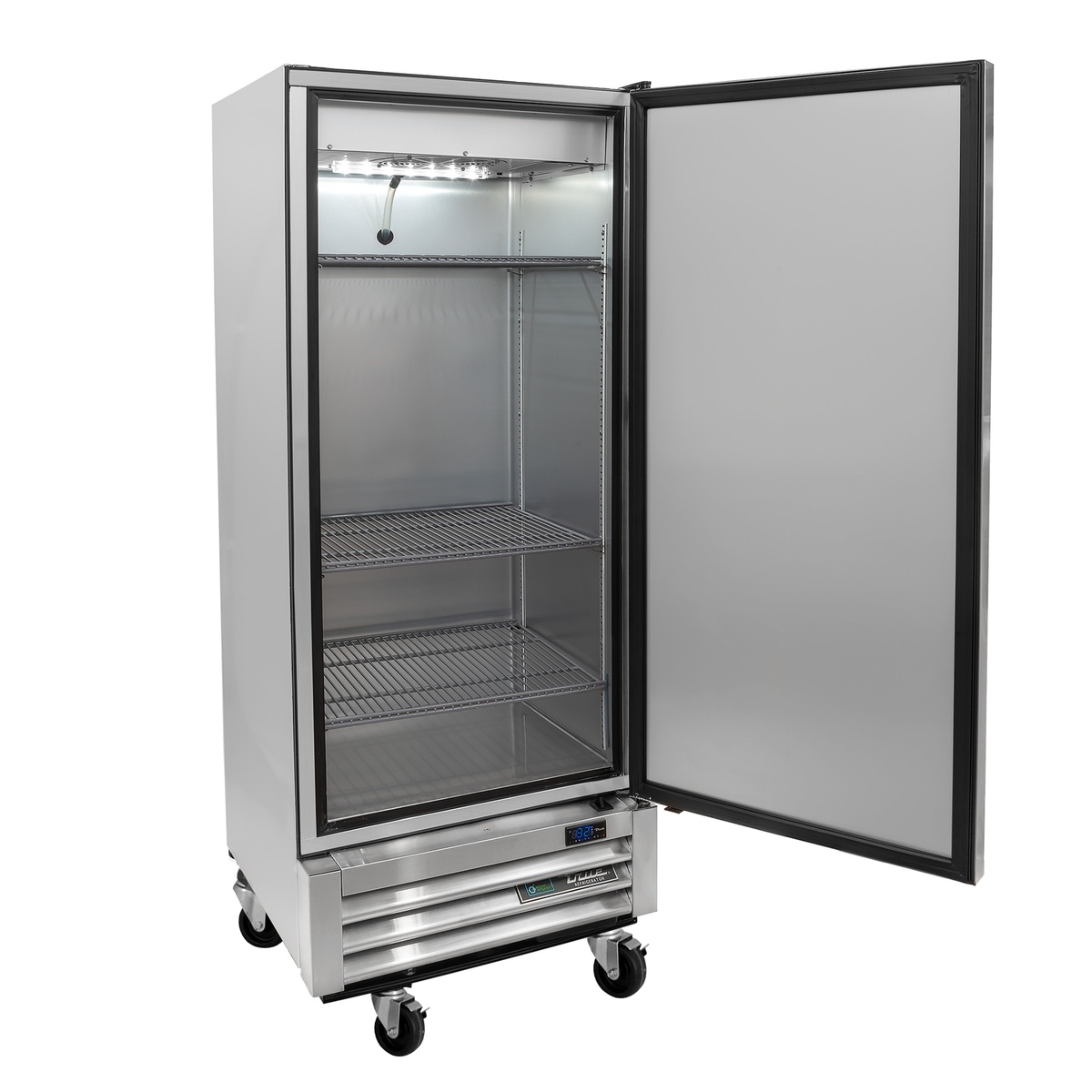 True T-12-HC refrigerator interior with adjustable wire shelves and interior light