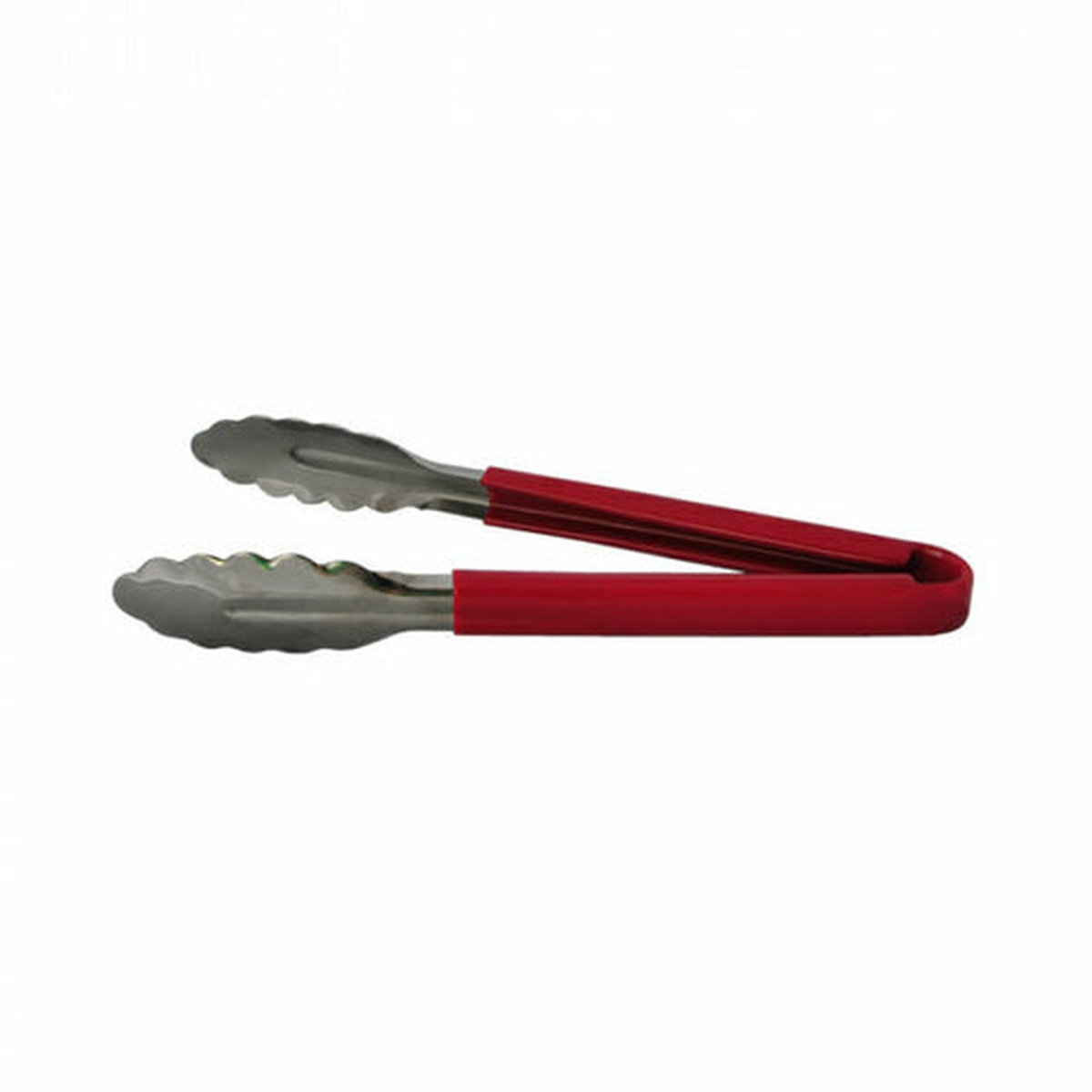 Libertyware 9-inch stainless steel tong with red plastic-coated handle