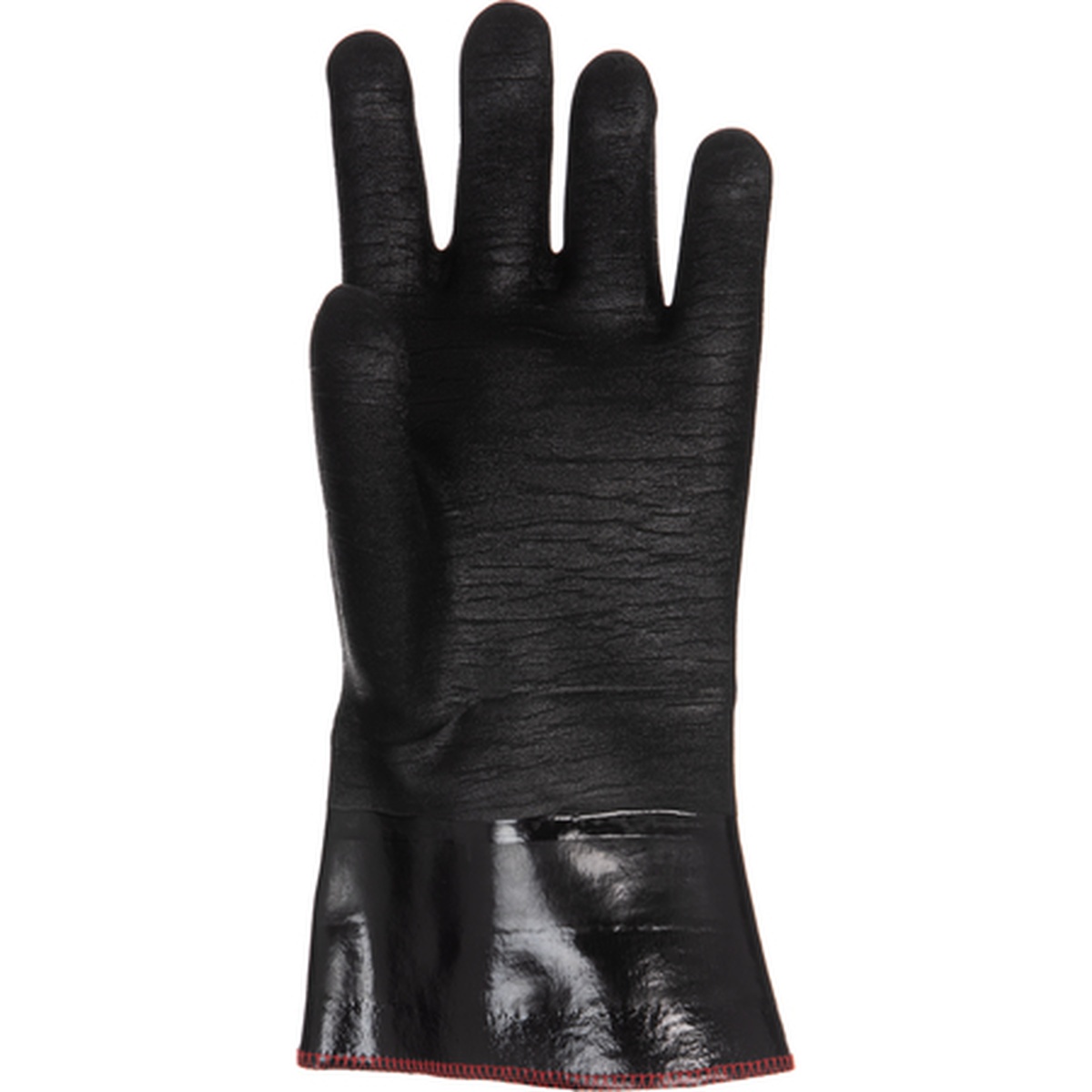 CFS Brands T1212 Rotissi-Glove 12-inch black neoprene heat resistant glove with red cuff stitching