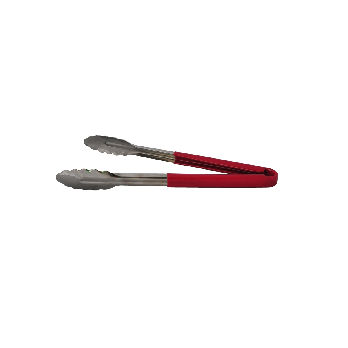 Libertyware 12-inch stainless steel tong with red PVC coated handle