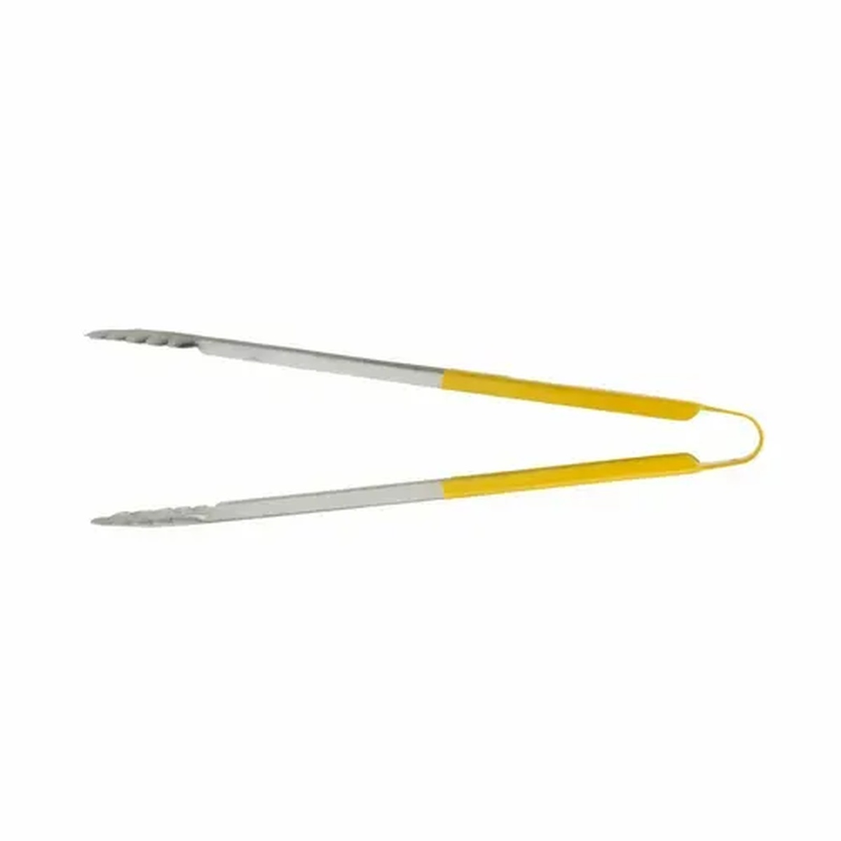 Libertyware T16P-YL 16-inch stainless steel tongs with yellow plastic-coated handle
