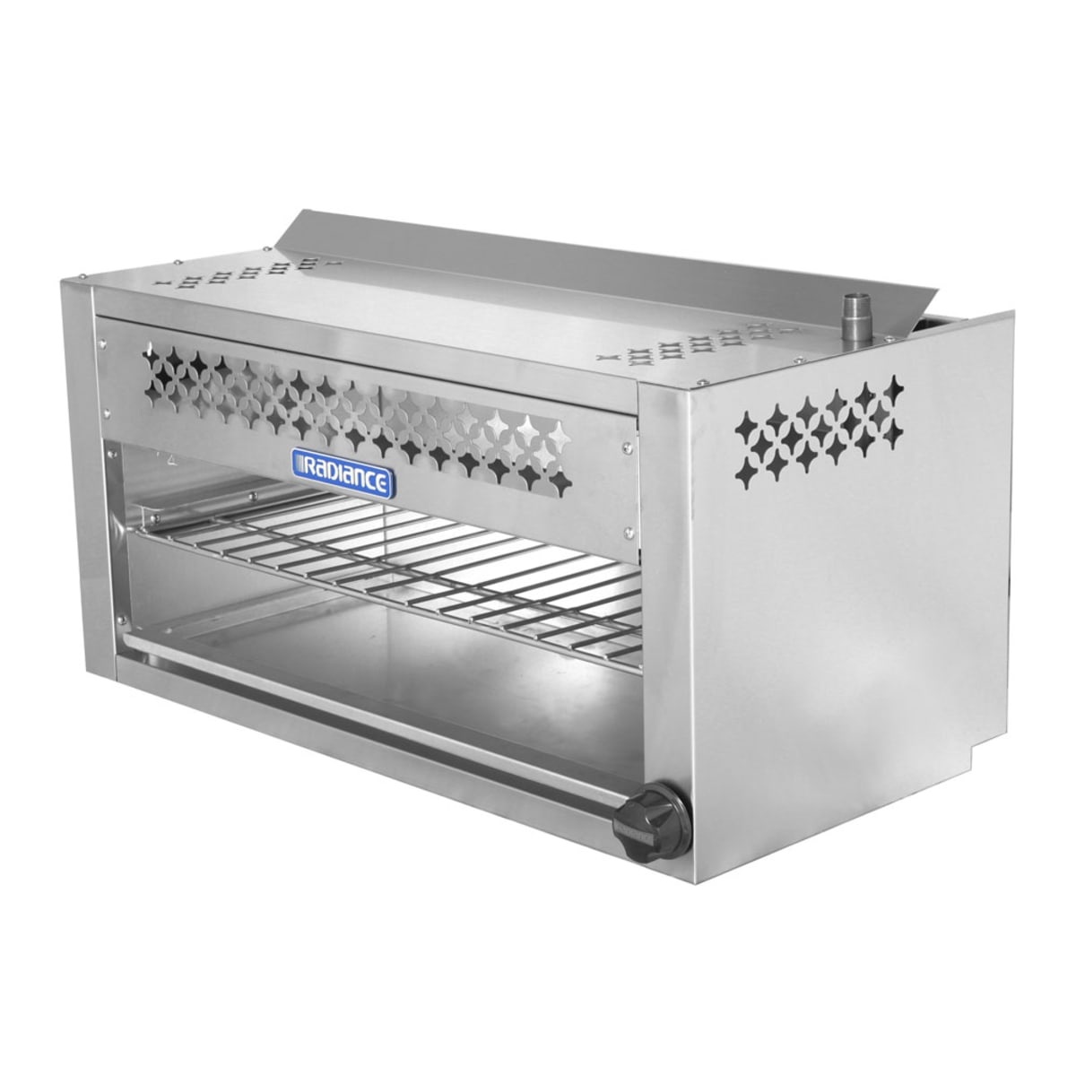 Turbo Air Radiance TACM-36 stainless steel gas cheesemelter with chrome rack