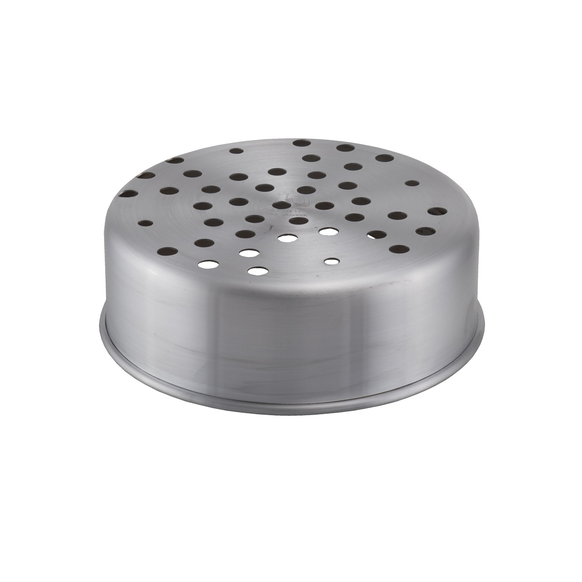 Libertyware TAM16 round aluminum tamale platform with perforated top surface and flared base rim