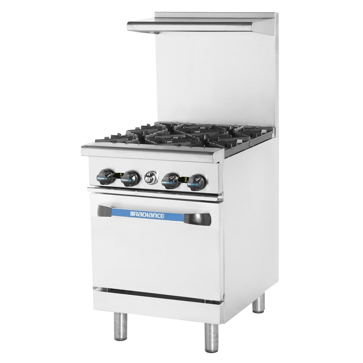 Turbo Air Radiance TAR-4 24-inch four-burner gas range with standard oven and backriser