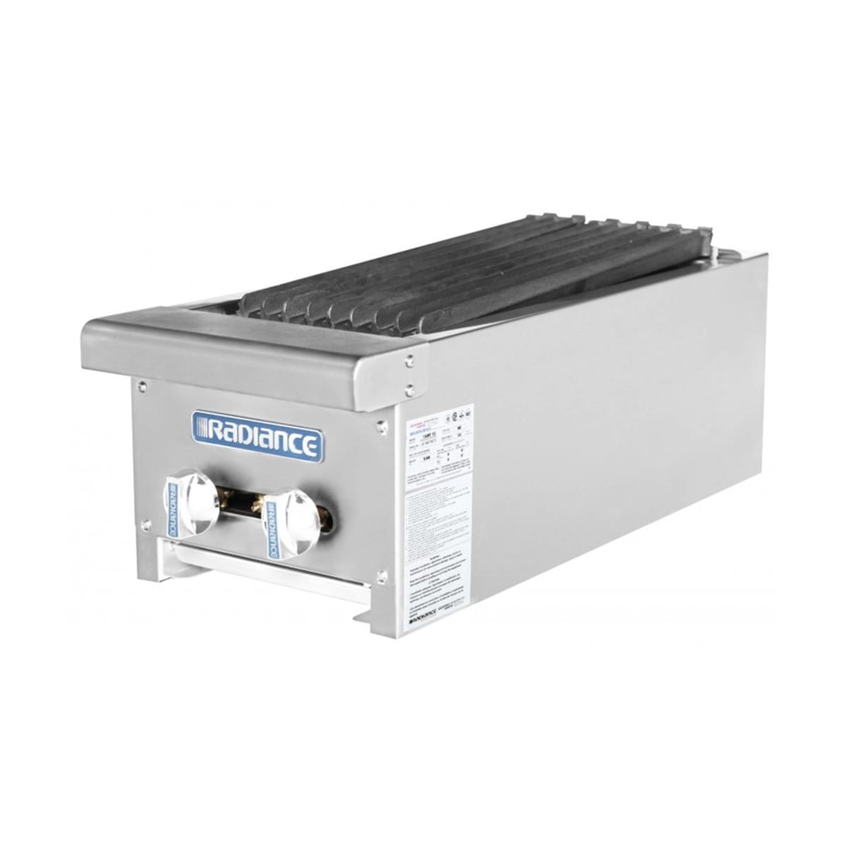 Turbo Air Radiance TARB-12 countertop radiant charbroiler with dual control knobs