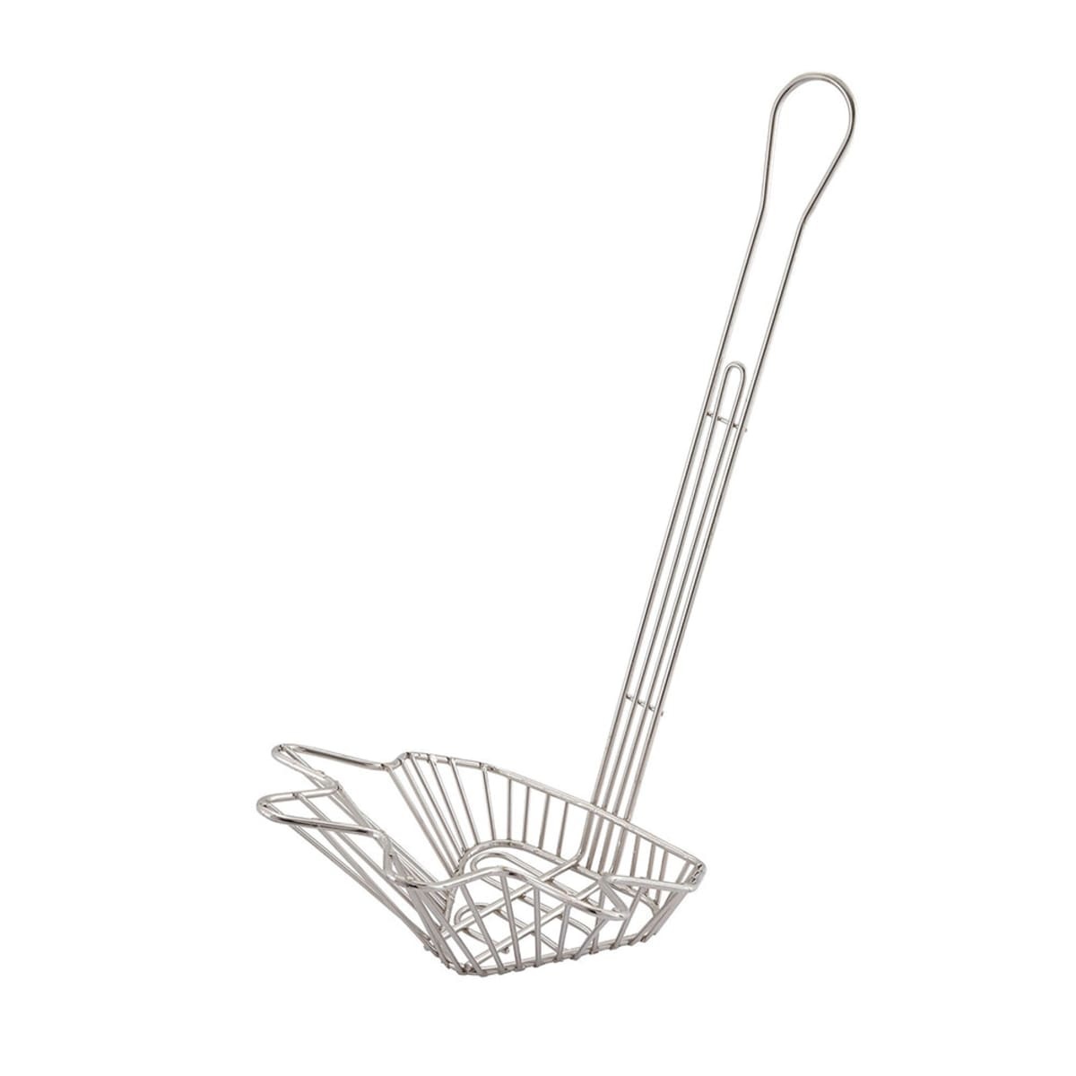 Winco TB-22 triangle taco bowl fry basket with long wire handle