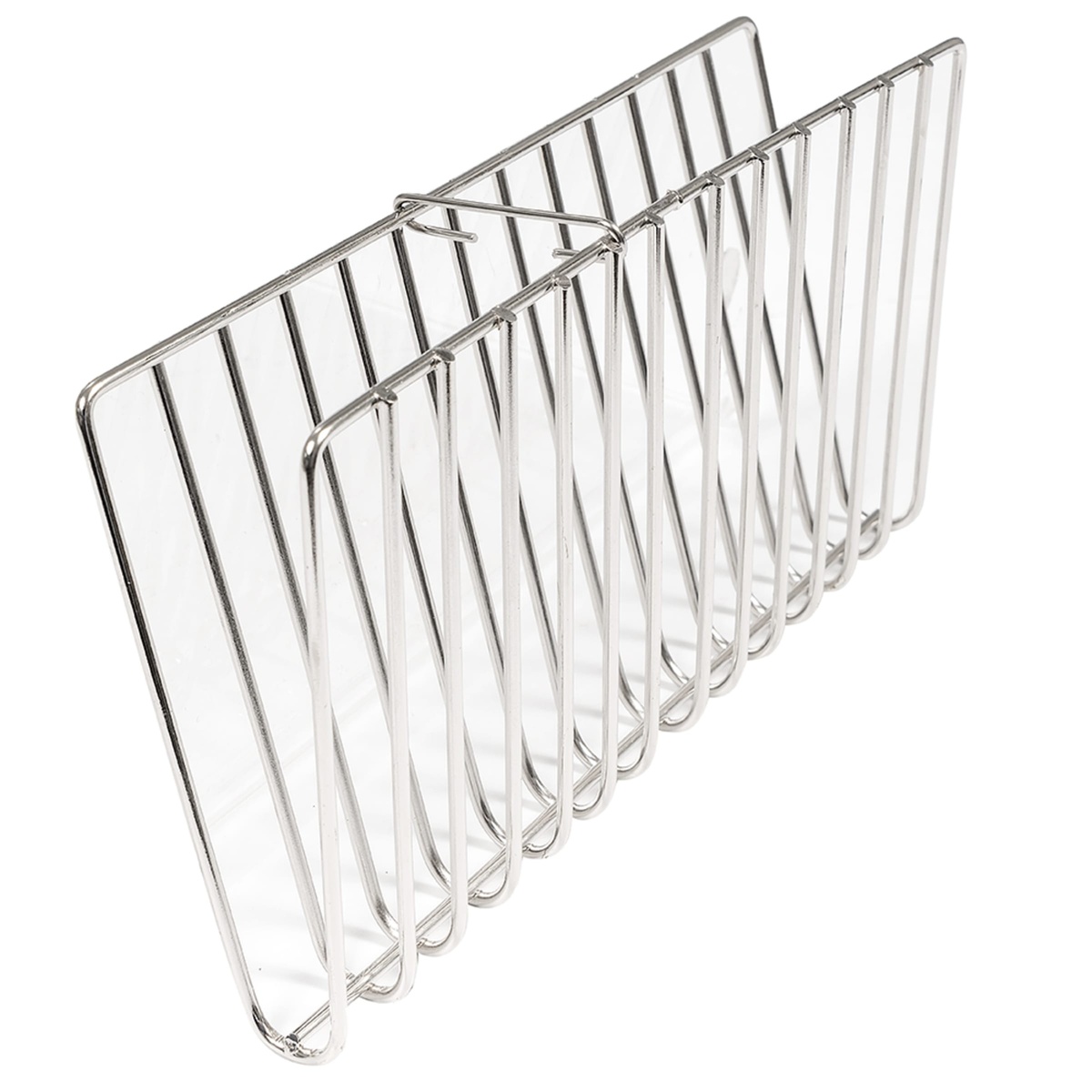 Close-up of Winco TB-8 wire divider and basket frame
