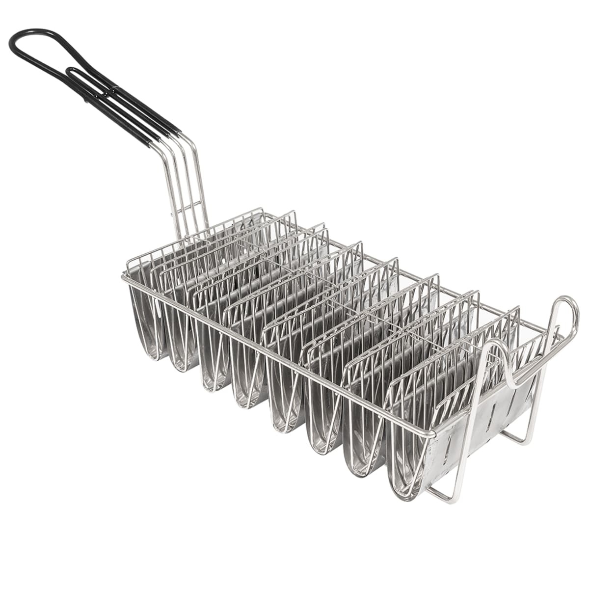 Winco TB-8 taco fryer basket with eight taco shell slots