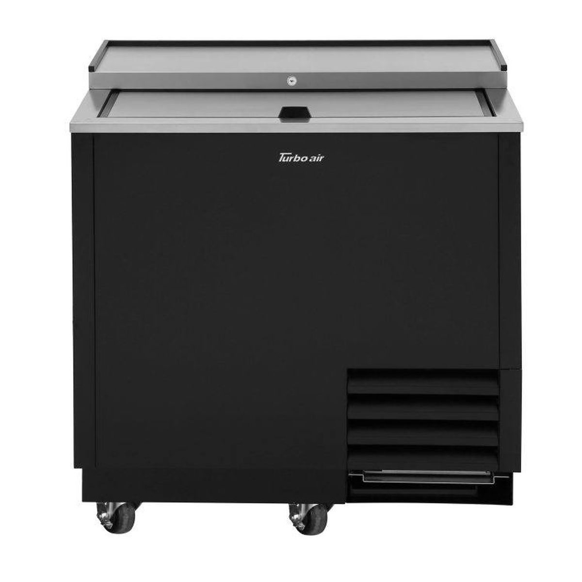 Front view of Turbo Air TBC-36SB-GF-N glass froster in black finish