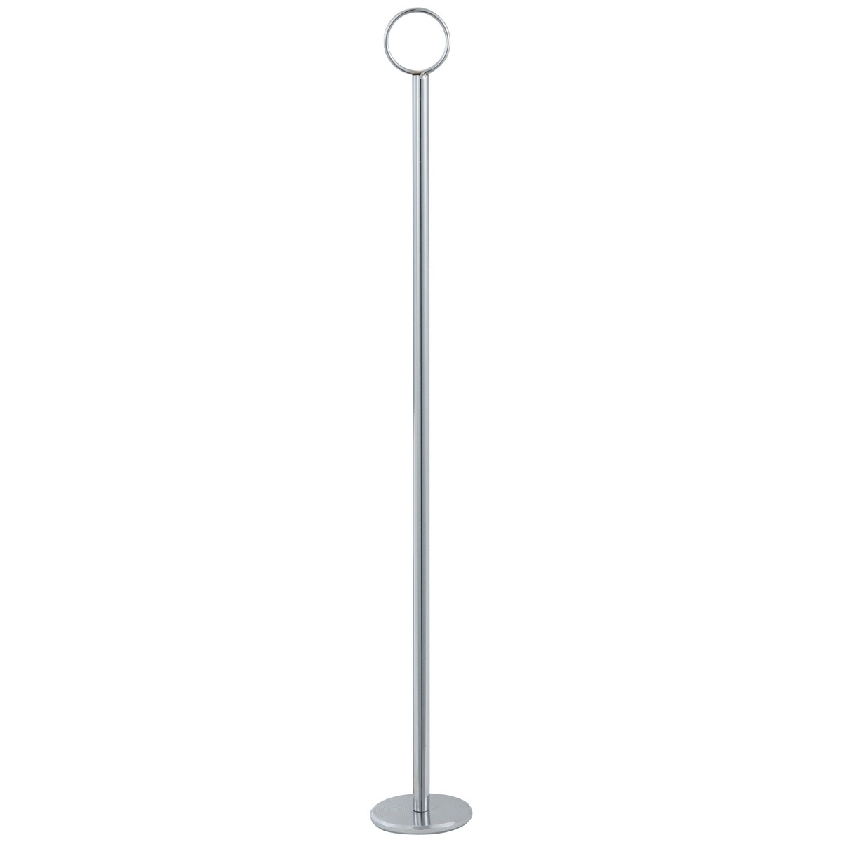 Winco TBH-18 18-inch chrome-plated table number holder stand with circular ring clip and weighted round base
