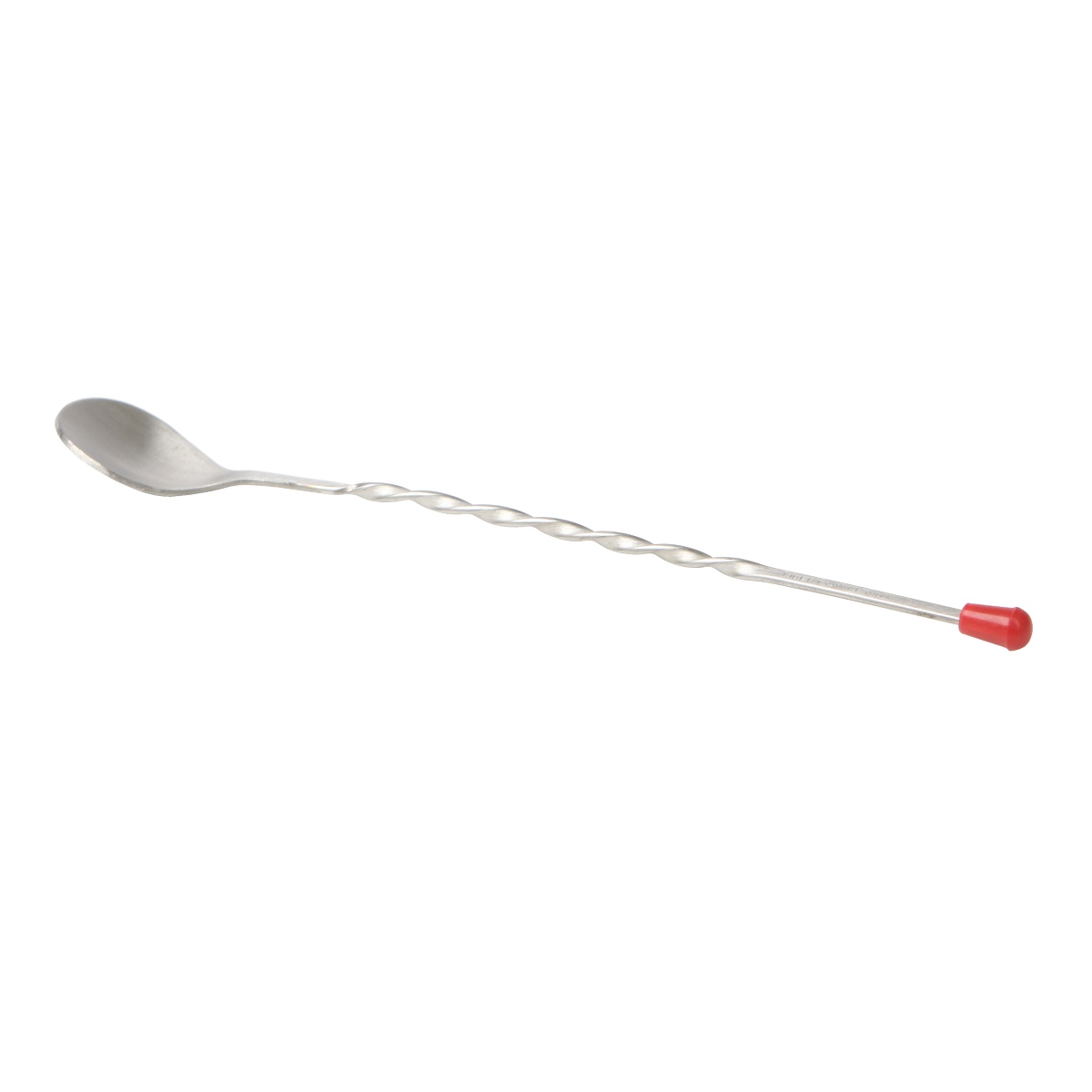 Libertyware TBS11 11-inch twisted stainless steel bar spoon with red knob