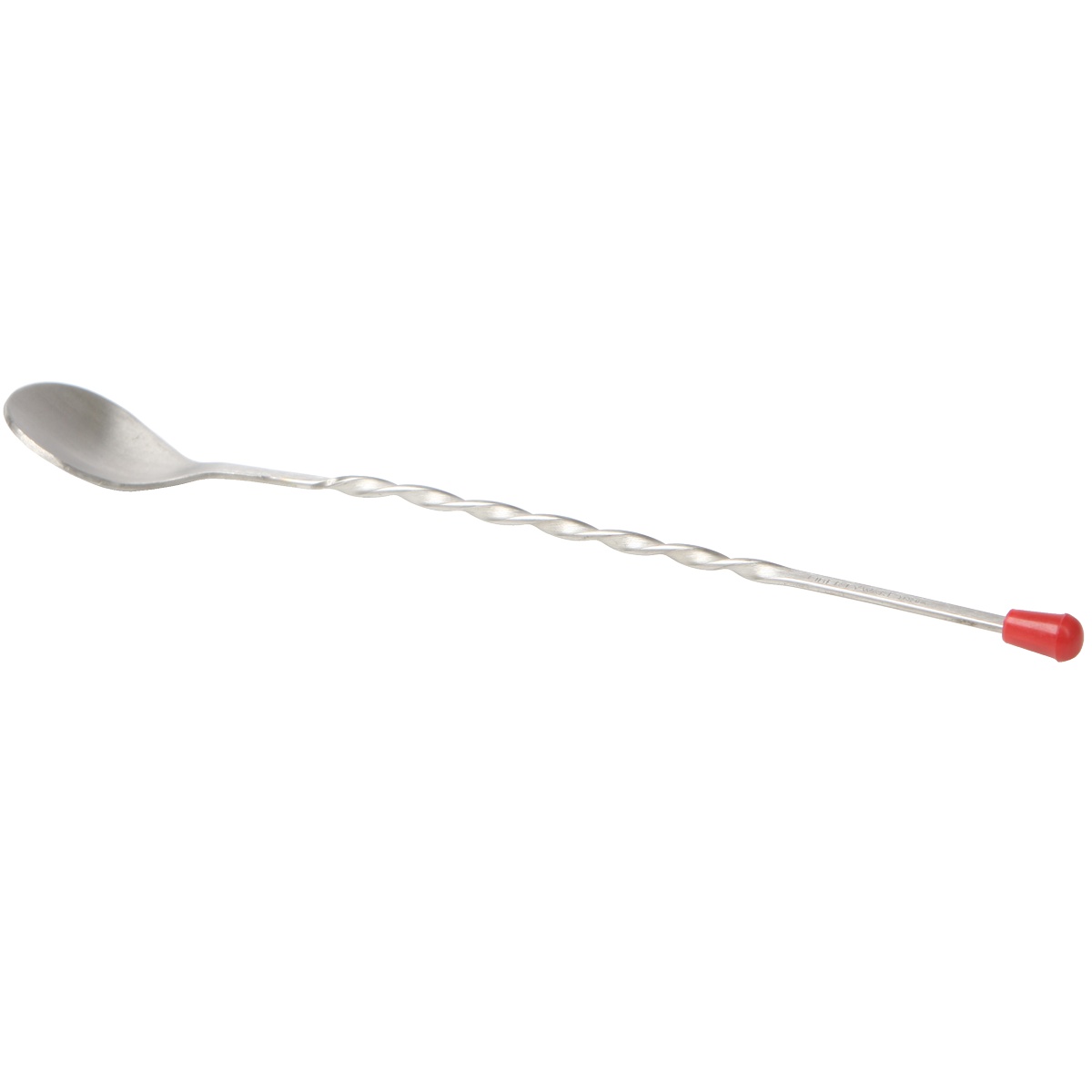 Libertyware TBS12 12-inch twisted stainless steel bar spoon with red knob end