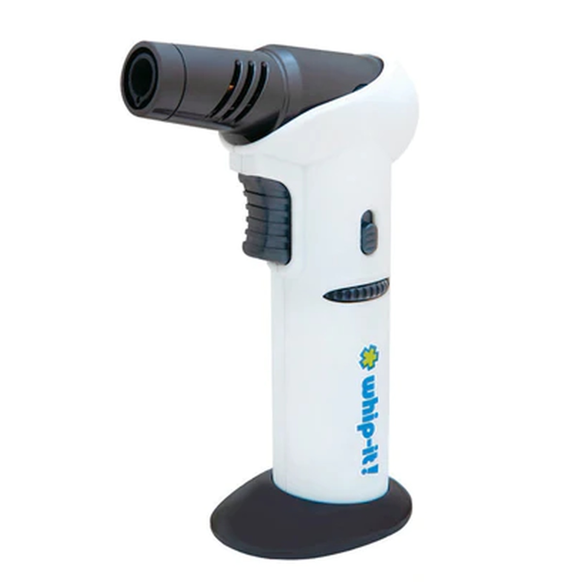 Whip-It! Tilt Torch in white with black rotating nozzle and rubber base