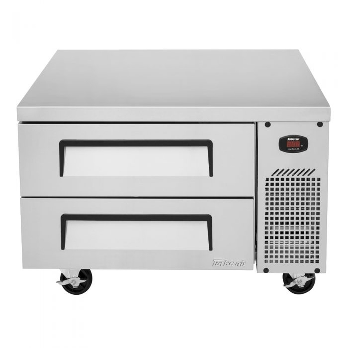 Front view of Turbo Air TCBE-36SDR-N6 two-drawer chef base refrigerator