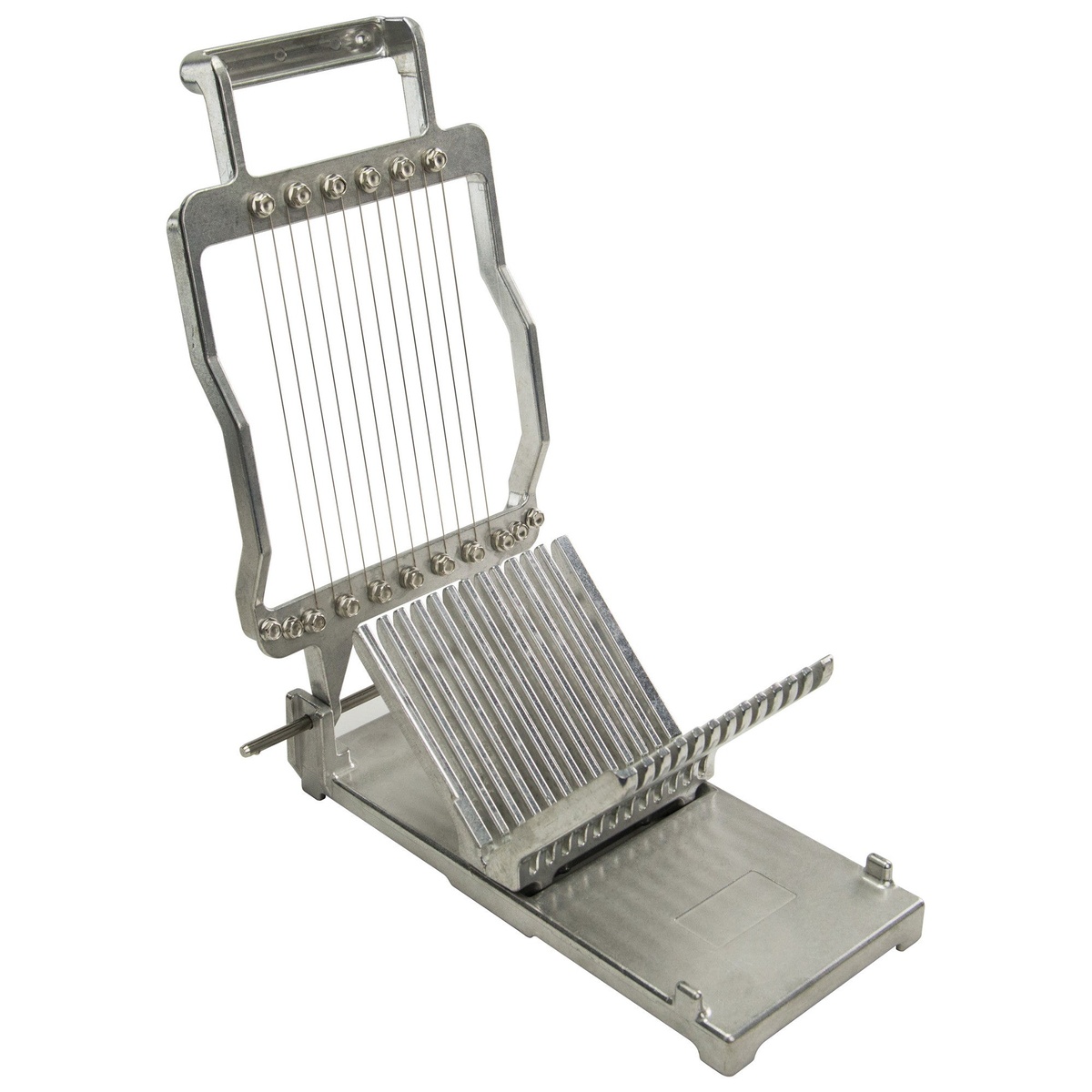 Winco TCT-375 cast aluminum cheese slicer with wire cutting frame and handle