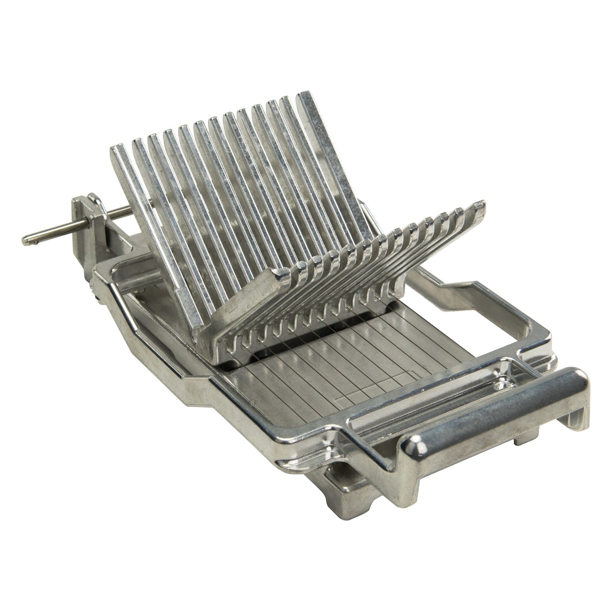 Winco TCT-375 cheese slicer base and cutting grid showing cast aluminum construction