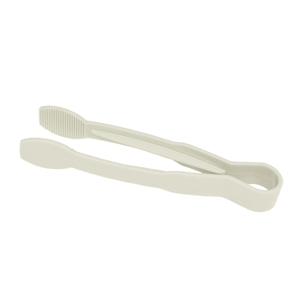 Cambro TG9148 9-inch white plastic Lugano serving tongs with flat ribbed grip ends