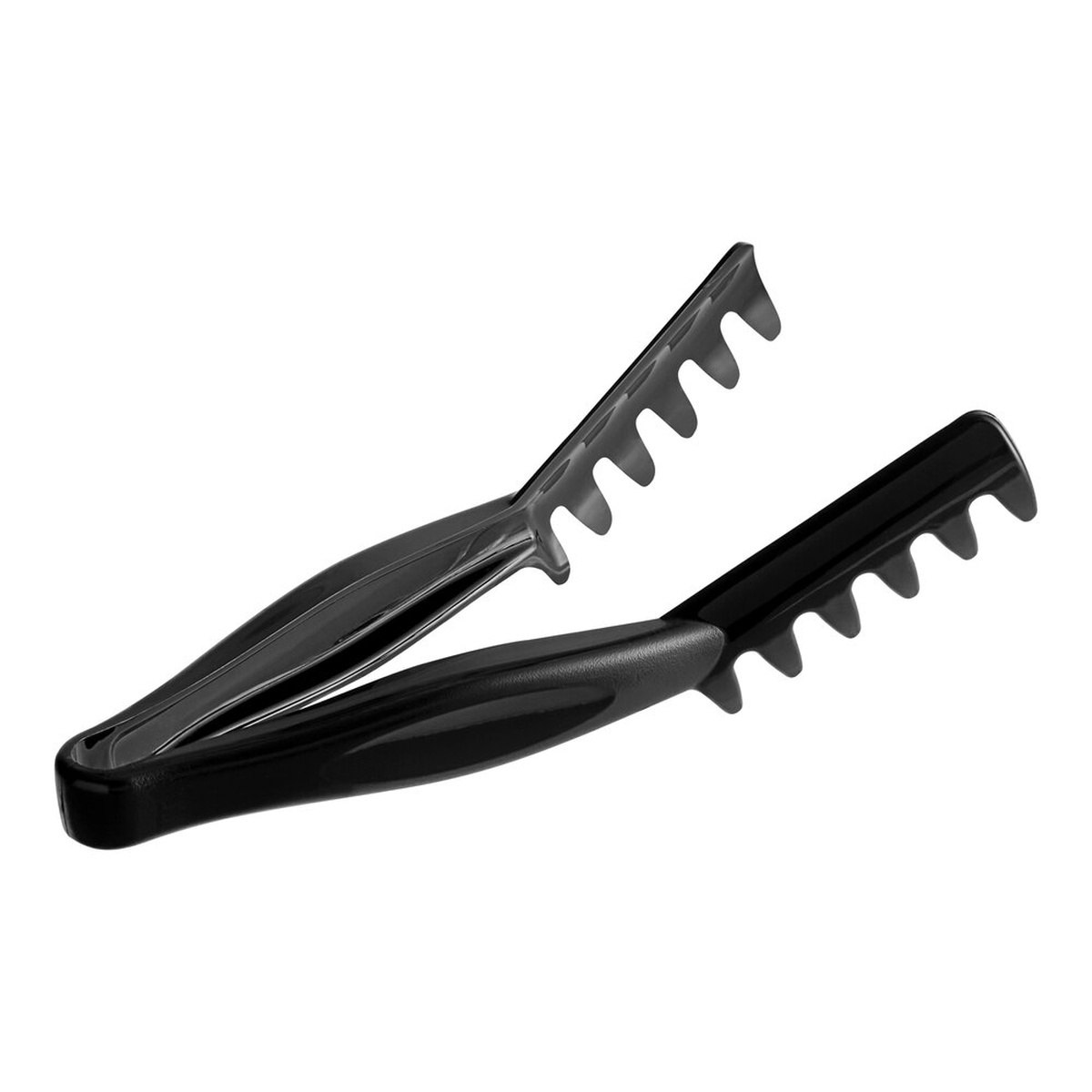 Cambro TGA8110 Lugano 8-inch black angled plastic spaghetti tongs with scalloped gripping ends