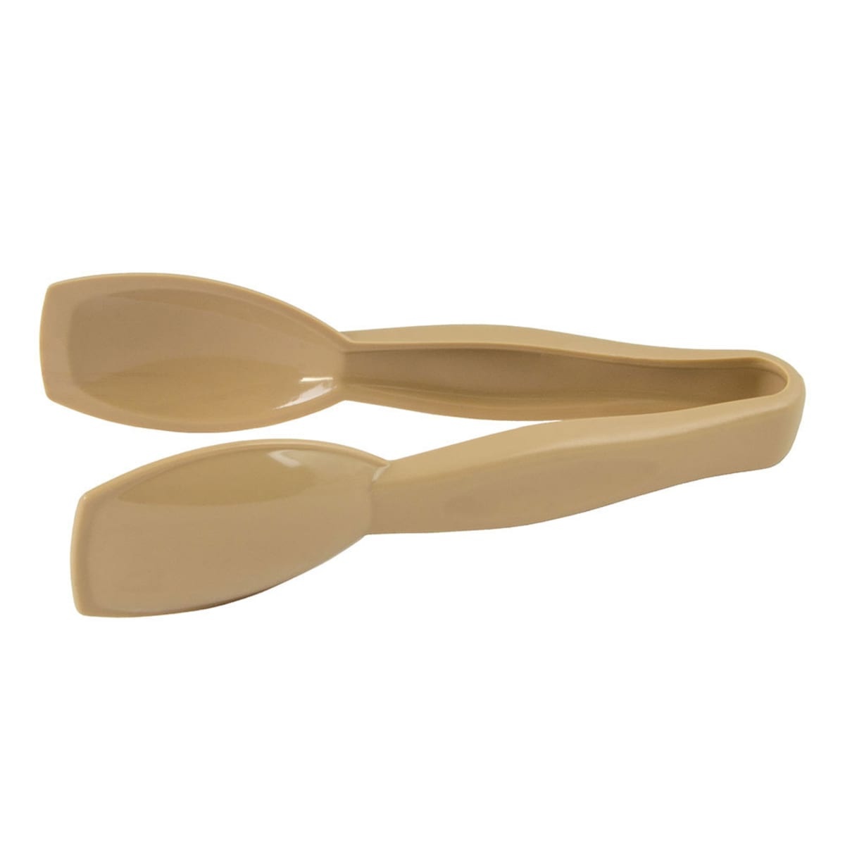 Cambro TGG6133 Lugano beige plastic serving tongs with dual spoon-shaped ends
