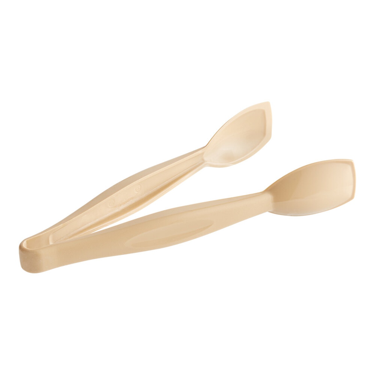 Cambro TGG9133 beige plastic serving tongs with dual spoon-shaped ends, 9-inch length