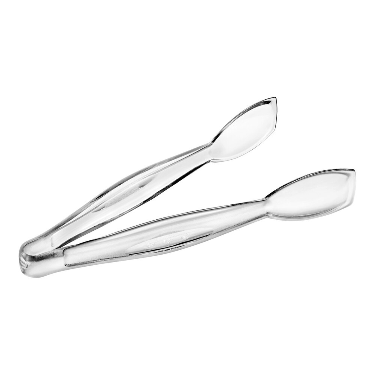 Cambro TGG9135 Lugano 9-inch clear easy-grasp plastic tongs with dual spoon-shaped ends