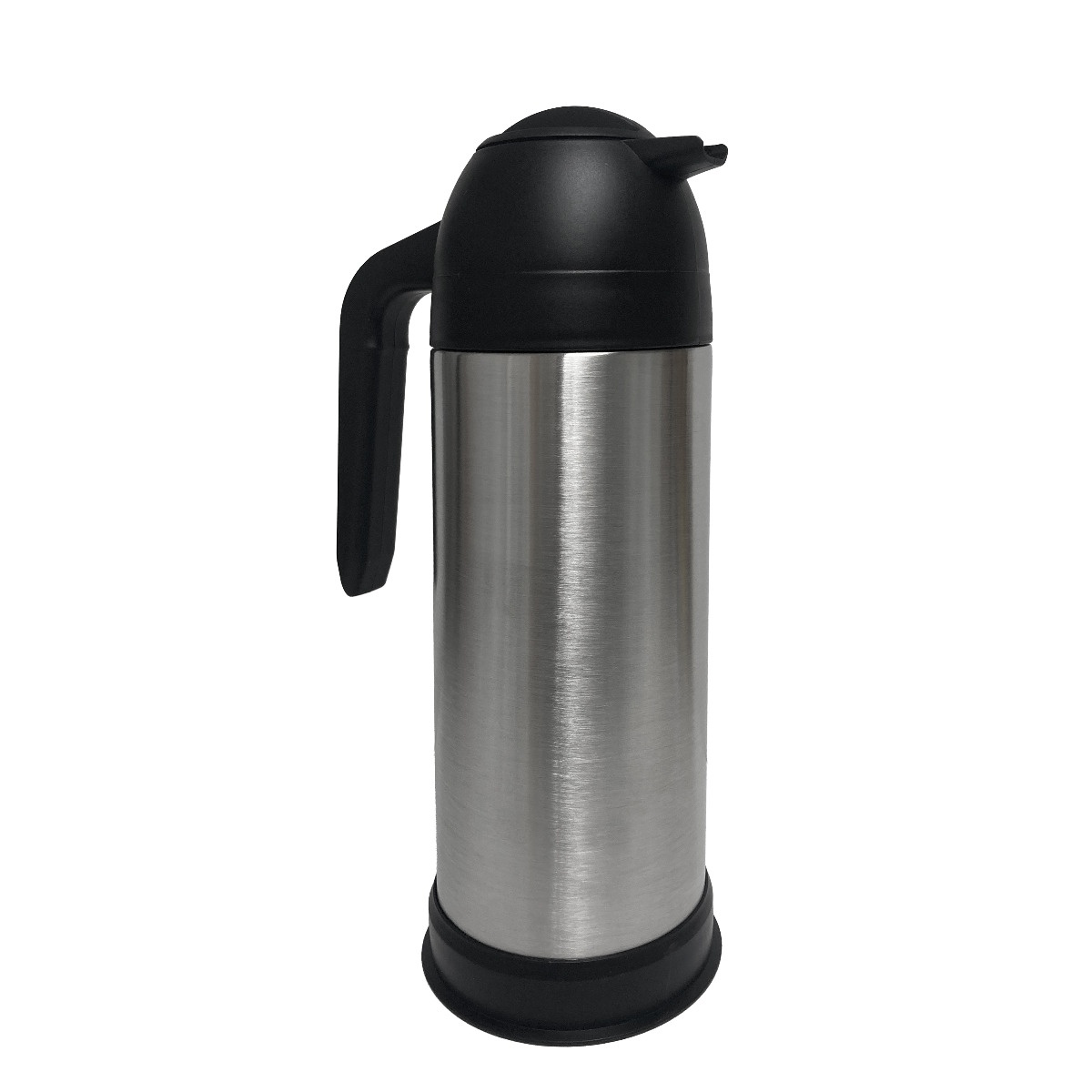 Thunder Group TJWB010 1.0L stainless steel double-wall vacuum server with black trim handle and lid