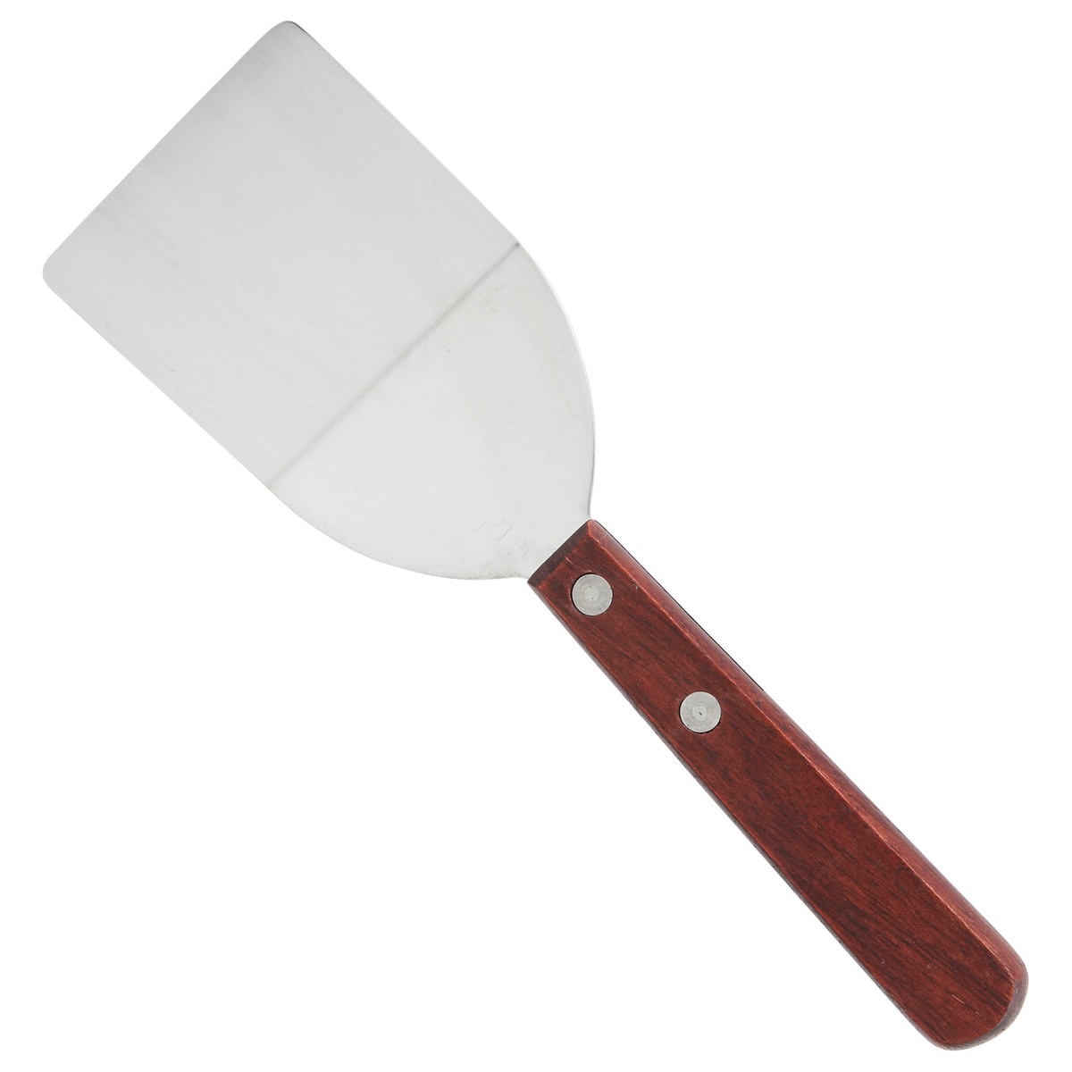 Winco TN32 mini turner with stainless steel satin-finish blade and riveted wooden handle