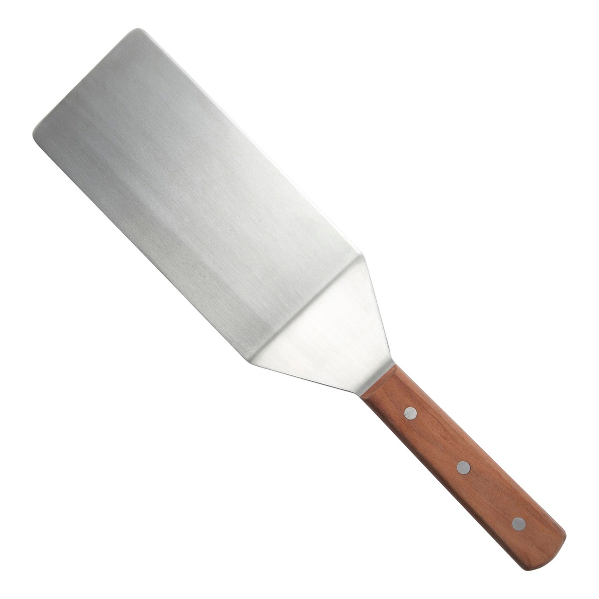 Winco TN48 solid turner with 8x4 inch satin-finish stainless steel blade and riveted wooden handle