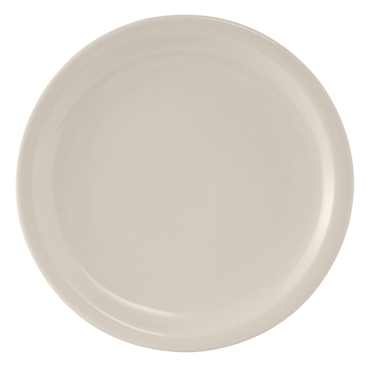 Tuxton China TNR-006 6.5-inch round narrow rim plate in American White/Eggshell ceramic, top-down view