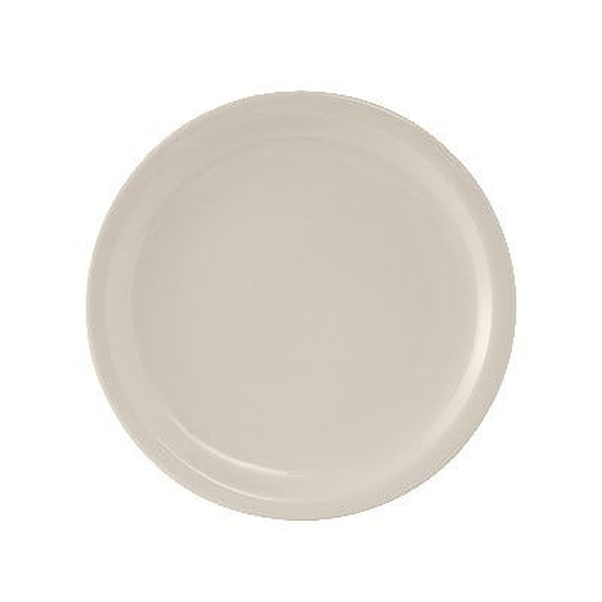 Tuxton TNR-007 7-1/4 inch round Nevada narrow rim eggshell ceramic plate, top view