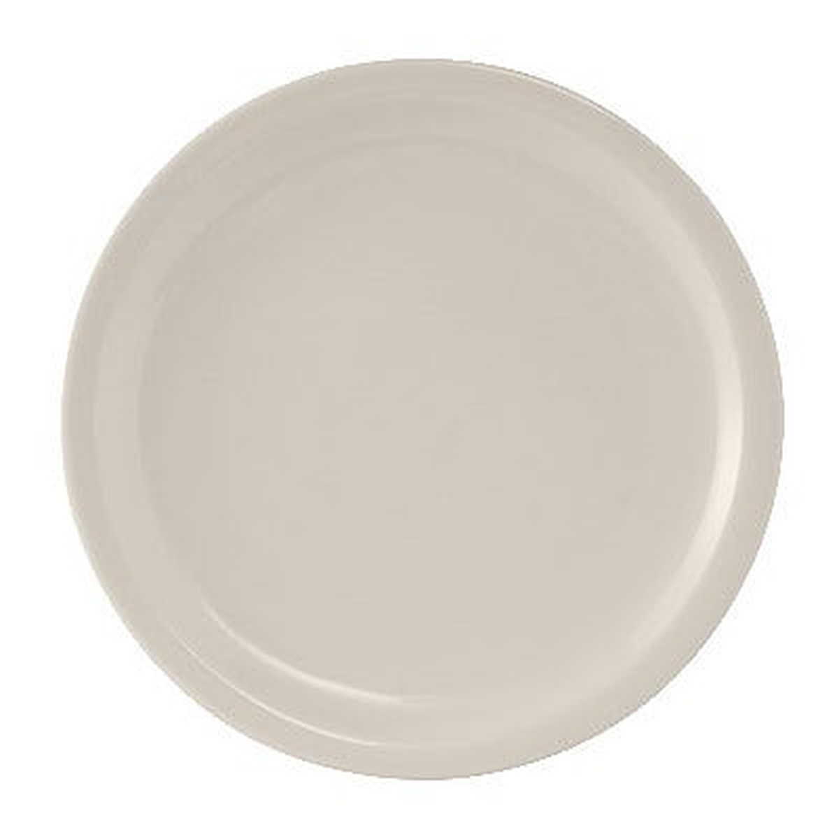 Tuxton China TNR-009 9.5-inch round narrow rim plate in American White/Eggshell