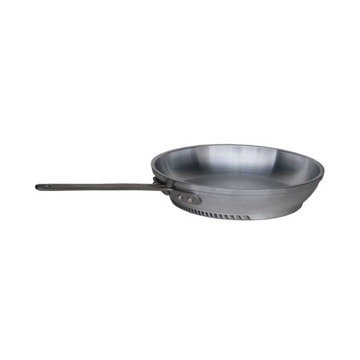 TPA1002 Turbo Pot 8-inch aluminum fry pan with heat sink fins on the base and a straight restaurant-style handle, natural finish