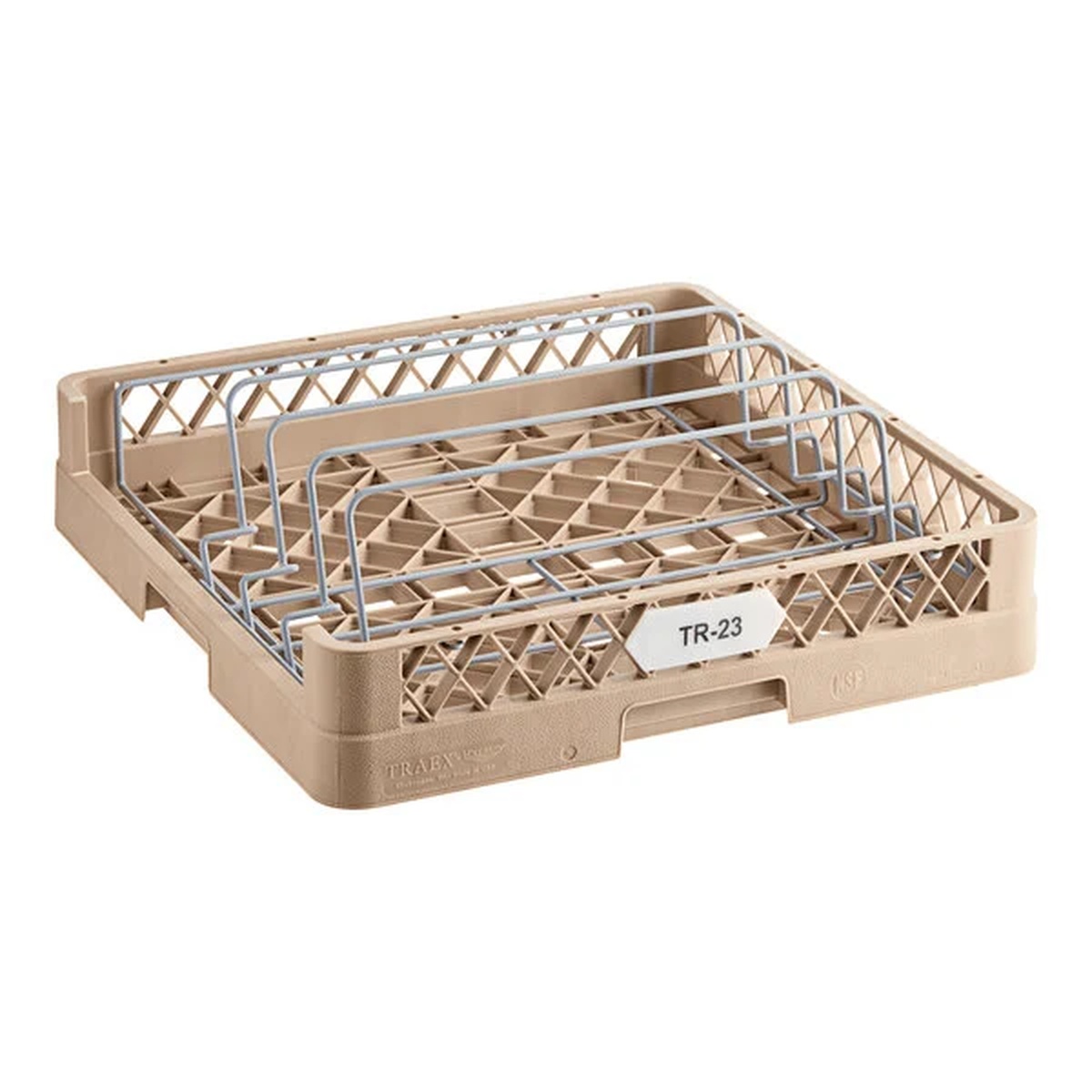 Beige Vollrath Traex TR23 full-size open-end sheet pan rack