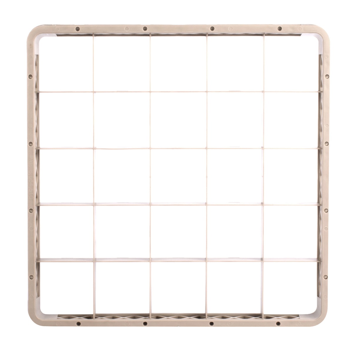Top-down view of beige Vollrath TRB rack extender showing a 5 by 5 grid of compartments