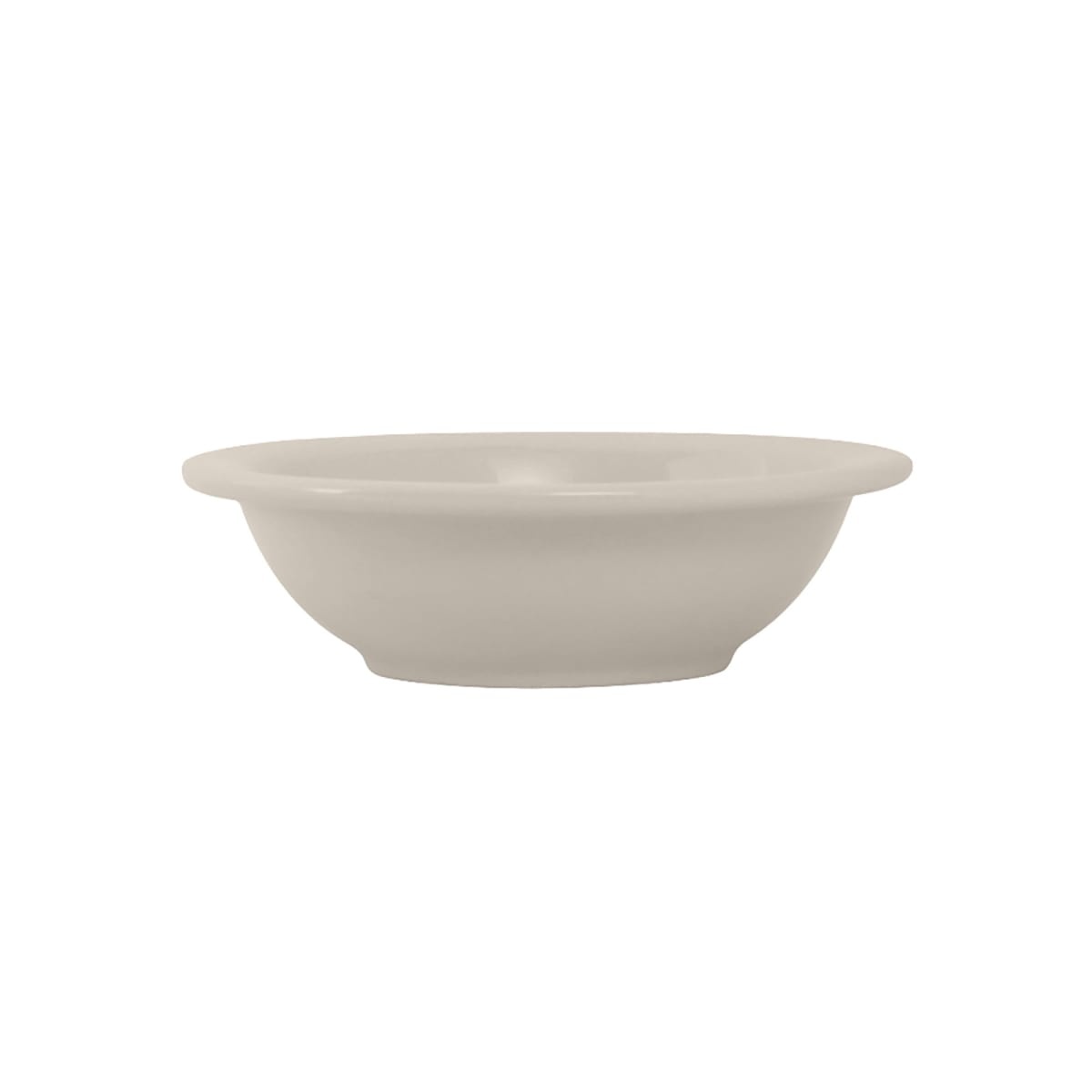 Tuxton TRE-010 11 oz round eggshell china grapefruit bowl, wide shallow profile with polished finish
